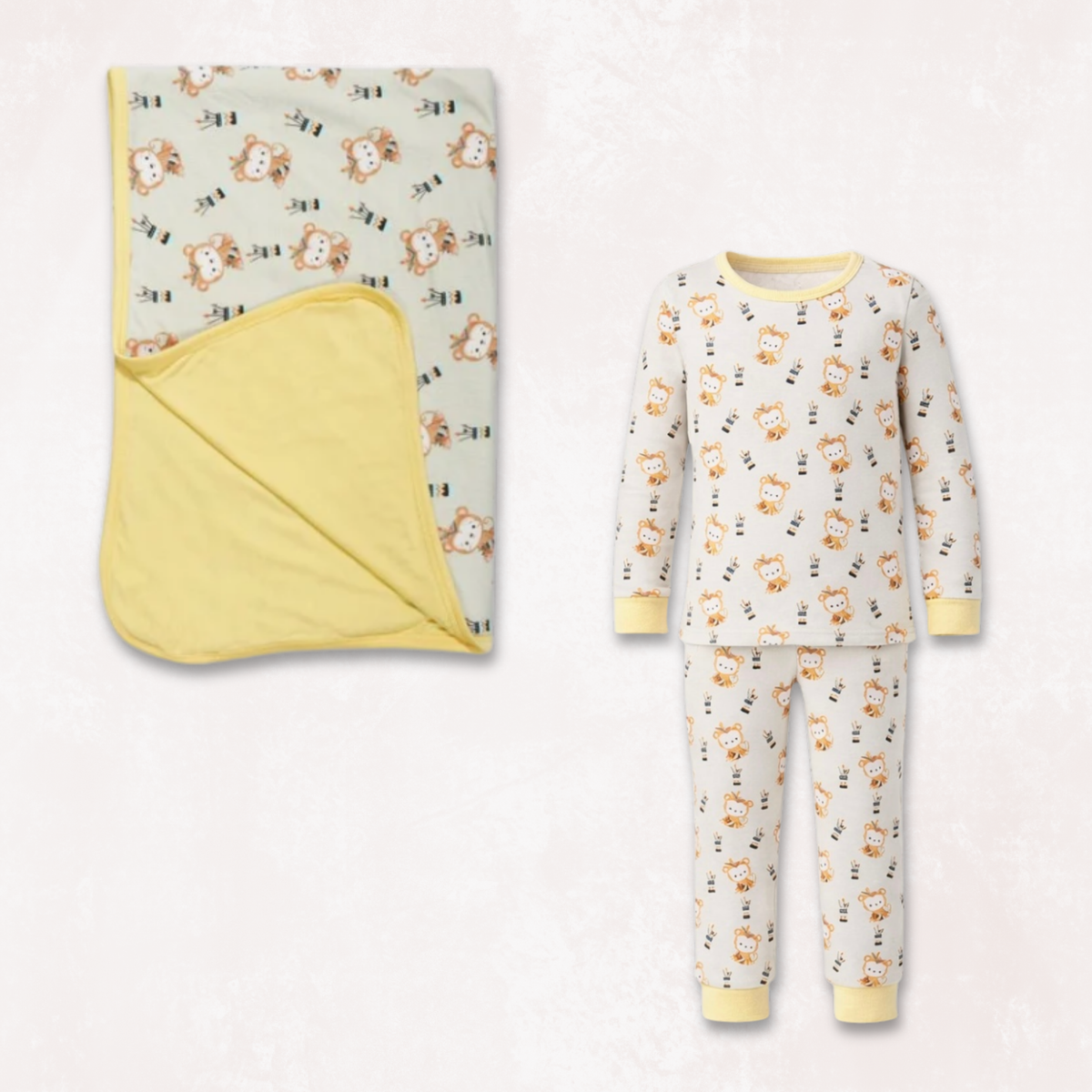 Monkute Pajama Set Cloud Blanket Combo