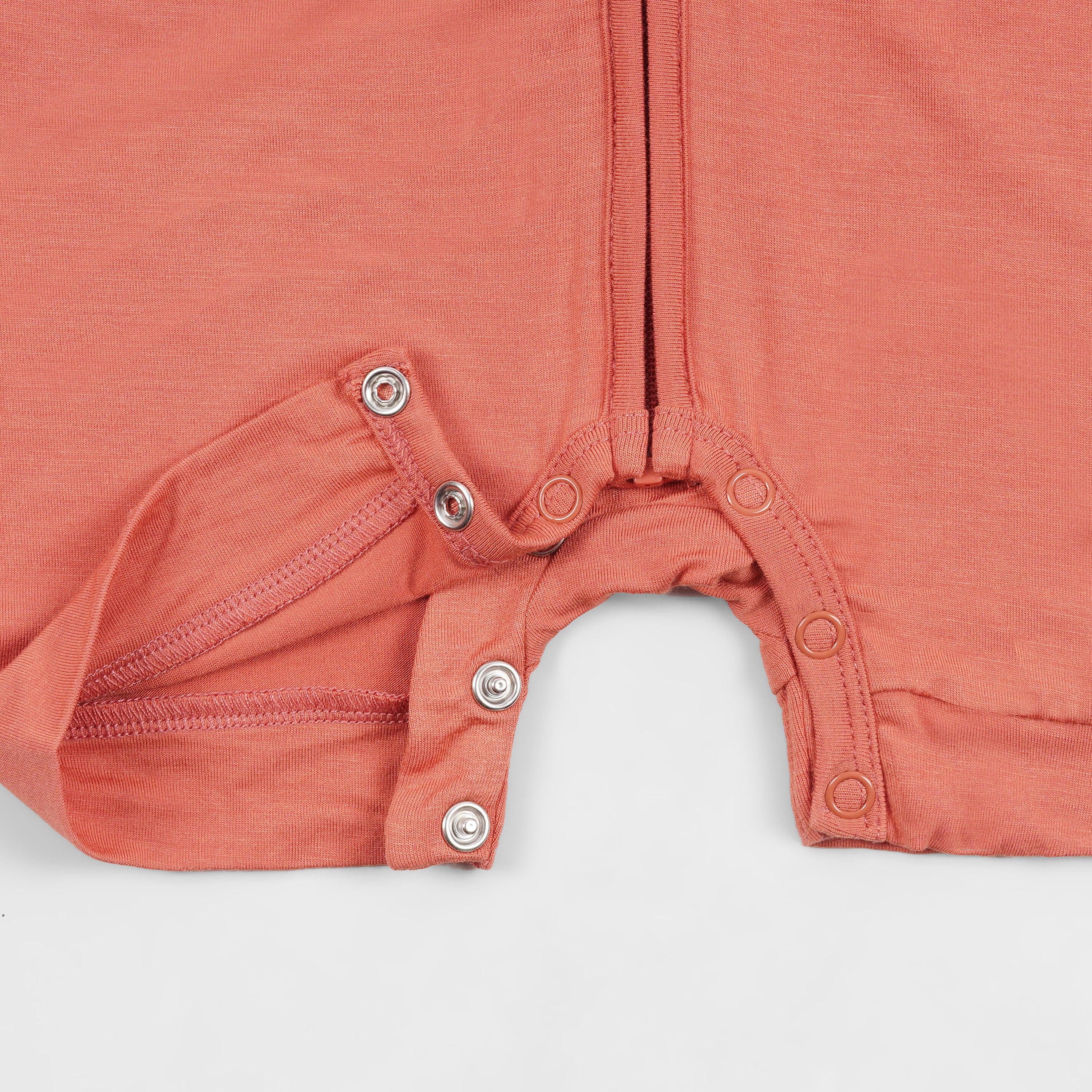 Copper Kiss Half Sleeves Zipper Romper For Baby