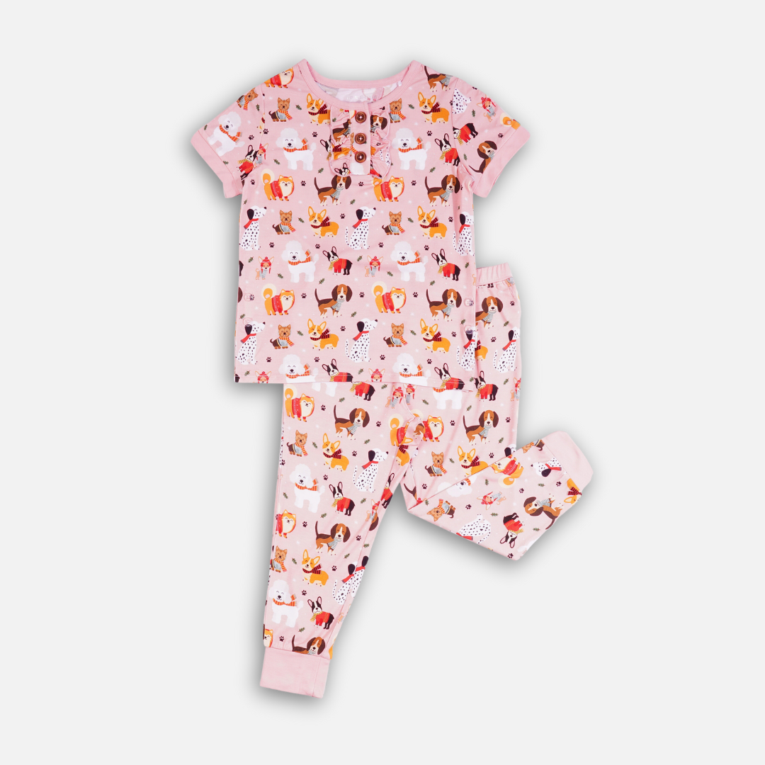 Puppy Love Pink Kids Pyjama Set