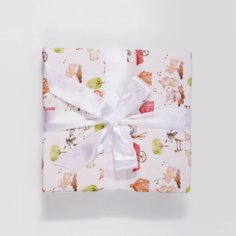 Farm Buddies Bamboo Baby Boy Hooded Towel