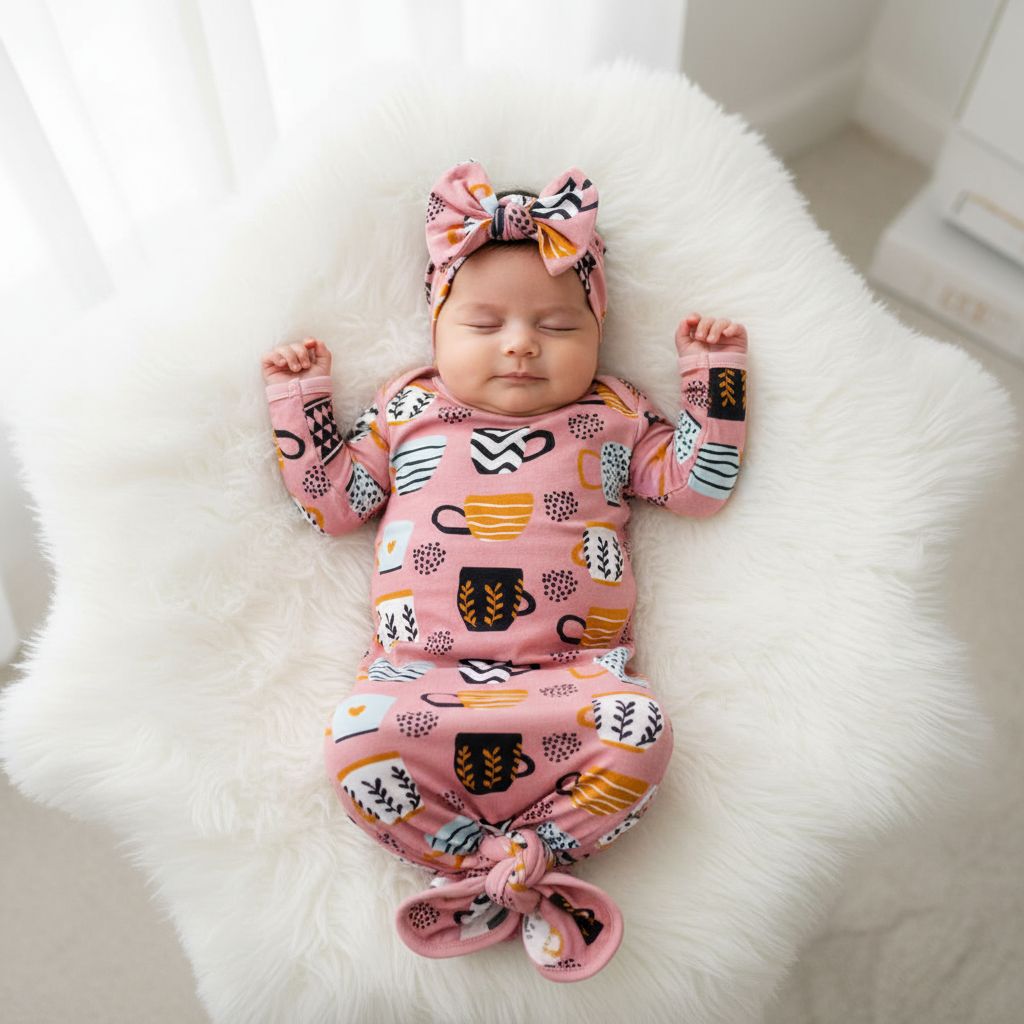 Cocolove Newborn Baby Toffee Knot Gown Bodysuit