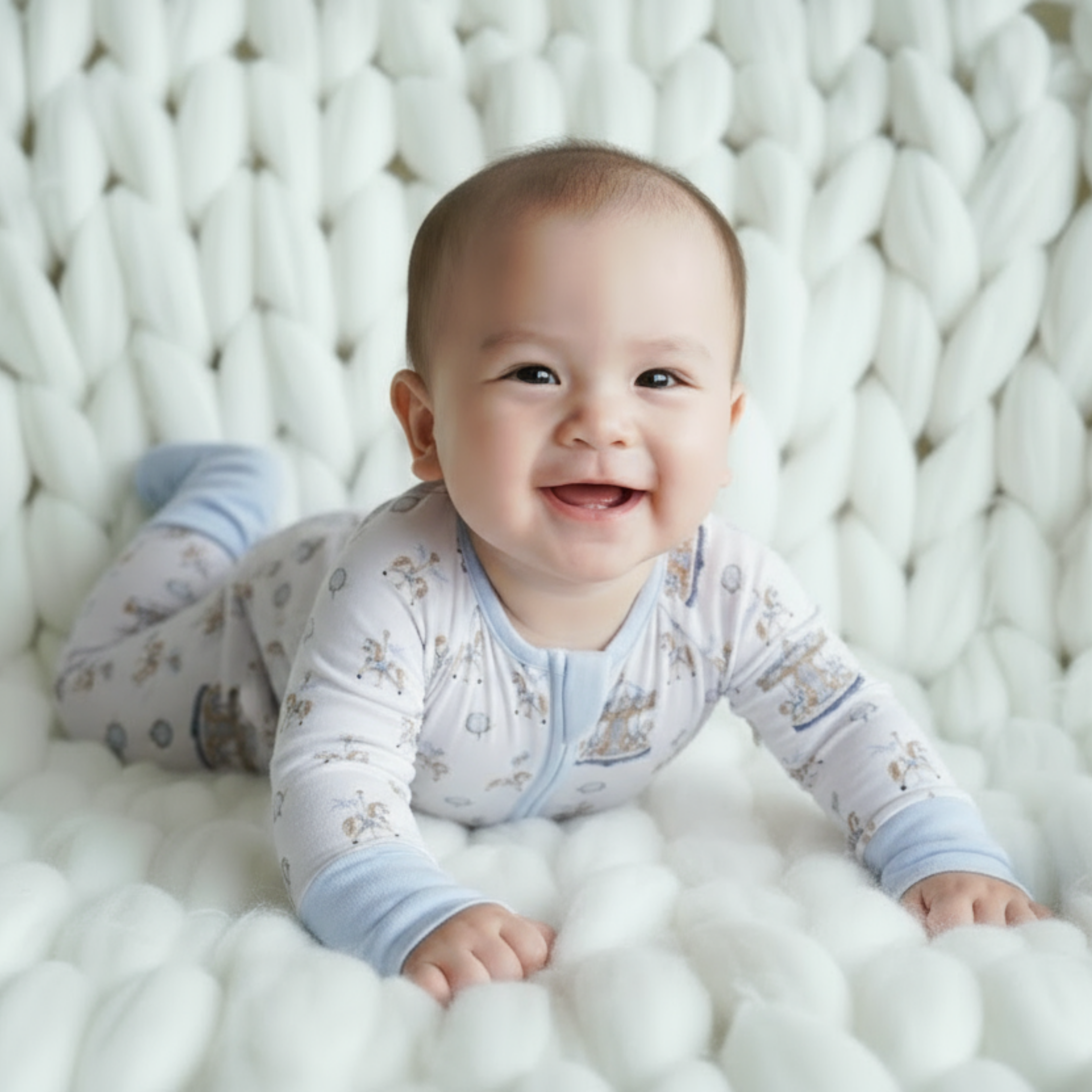 Carousel Blue Long Sleeves Zipper