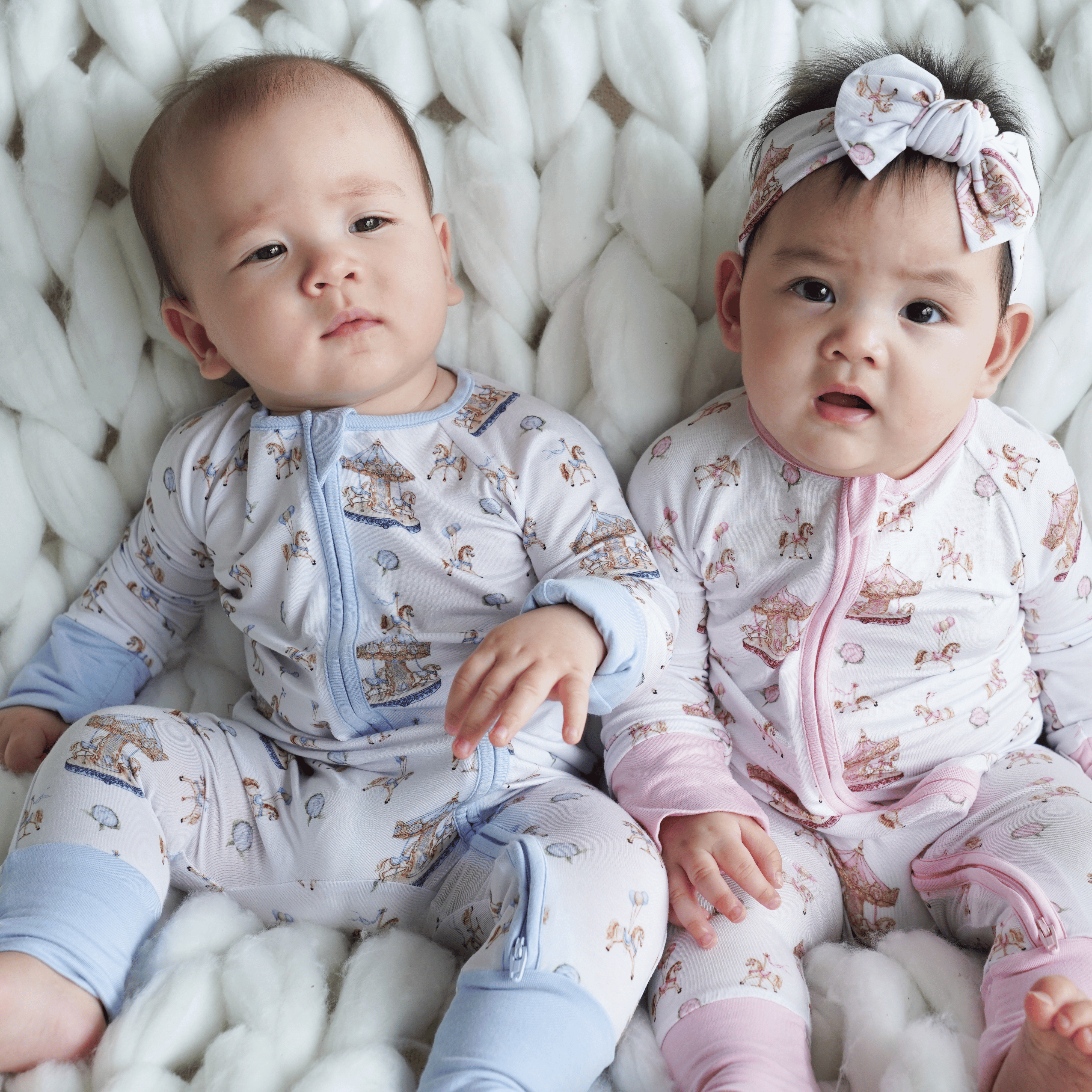 Carousel Blue Long Sleeves Zipper