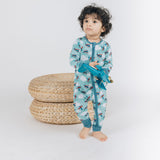 Monkute & Signature Blue & Jet Set Go Long Sleeves Zipper Rompers combo
