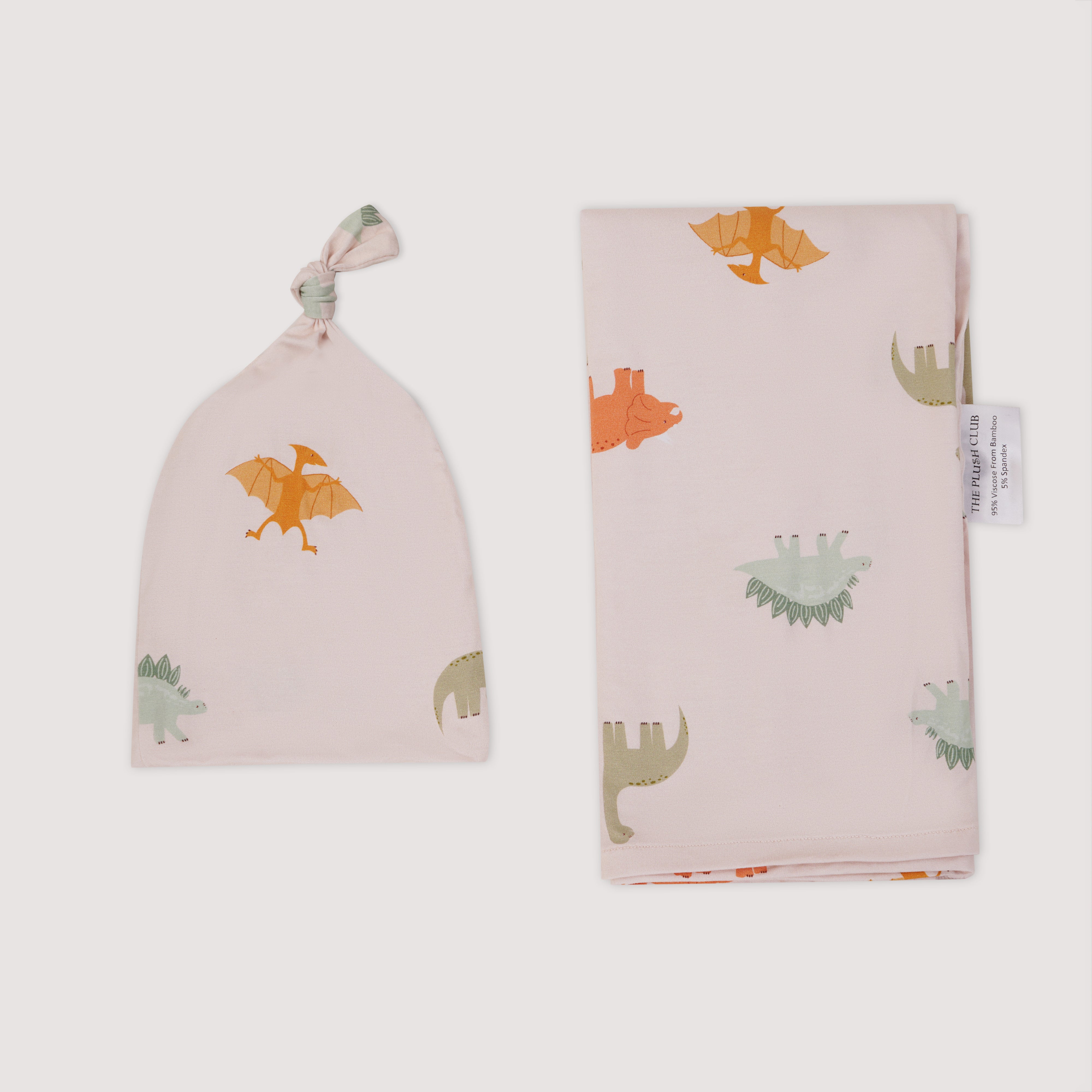 Dino Dreams Swaddle and Hat Set