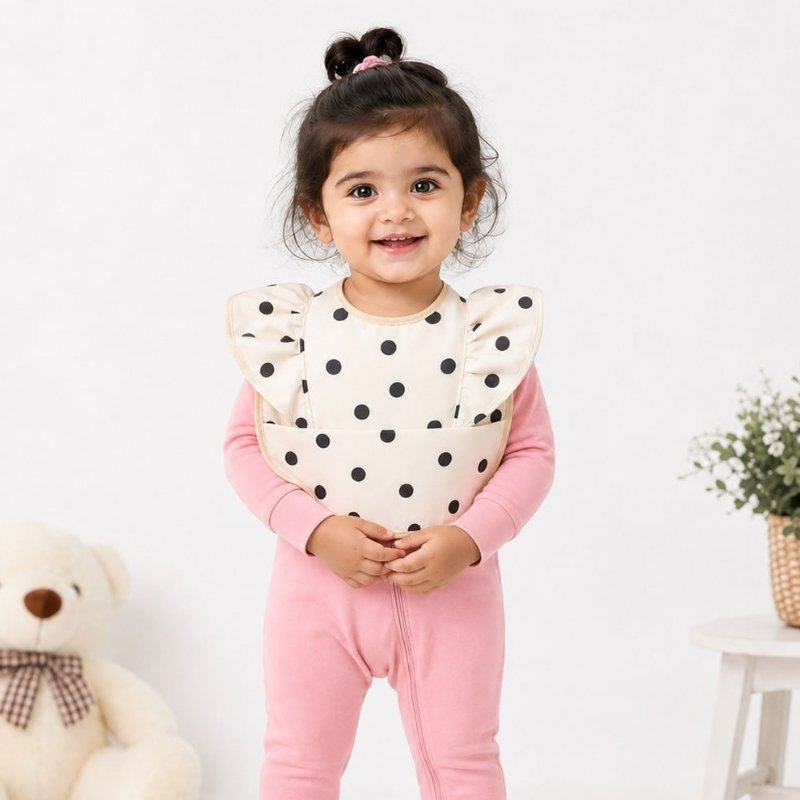 Polka Dot Waterproof Feeding Bib