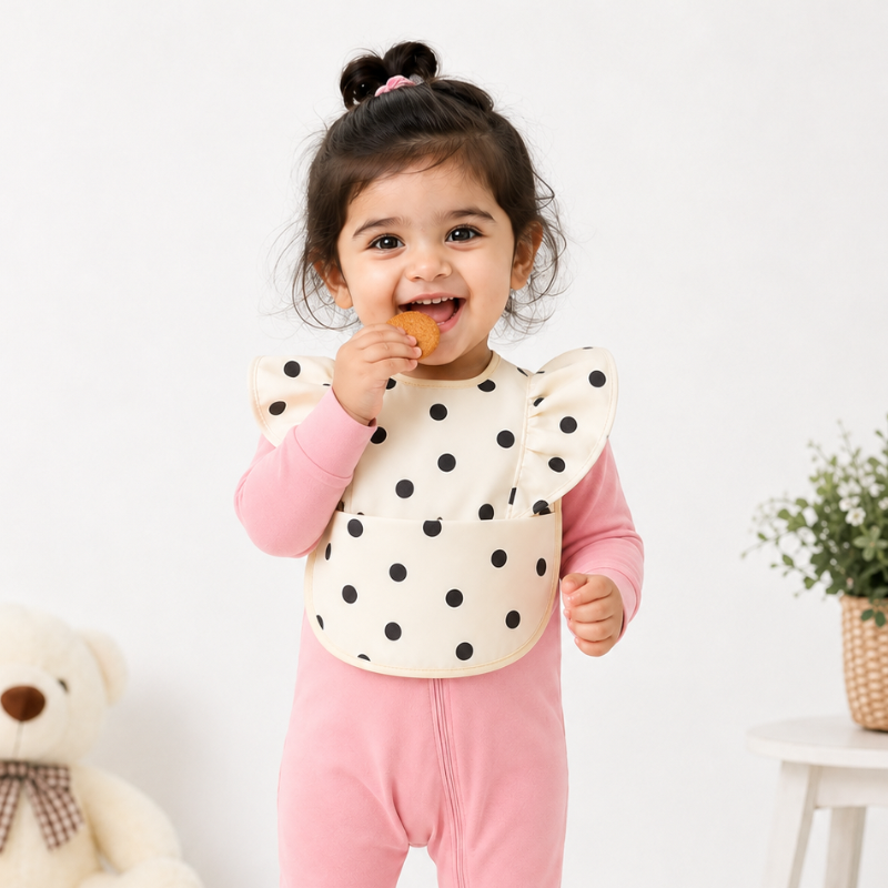 Polka Dot Waterproof Feeding Bib