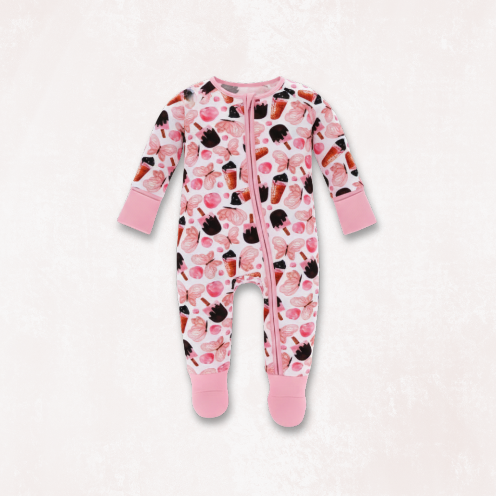 Butterchoc Long Sleeves Zipper Romper For Baby