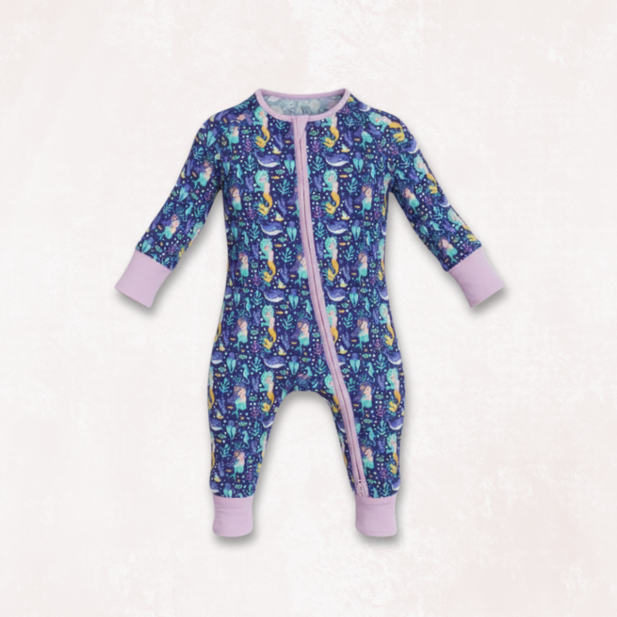Mermaid Dreams Long Sleeves Zipper Romper For Baby