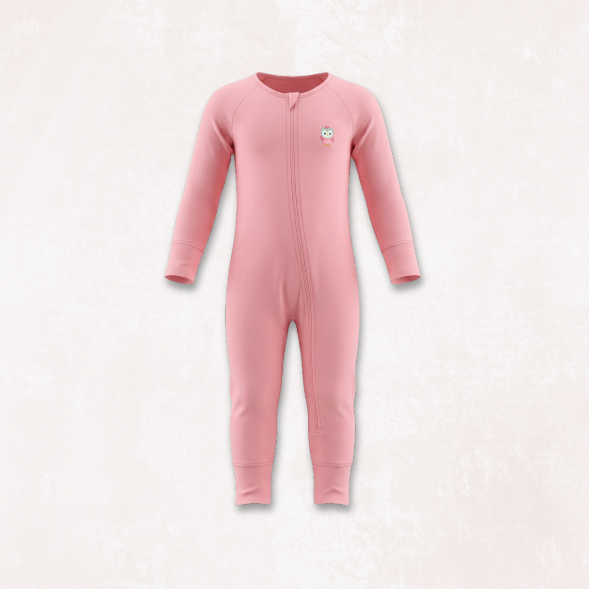 Signature Long Sleeves Zipper Romper For Baby (Baby Pink)