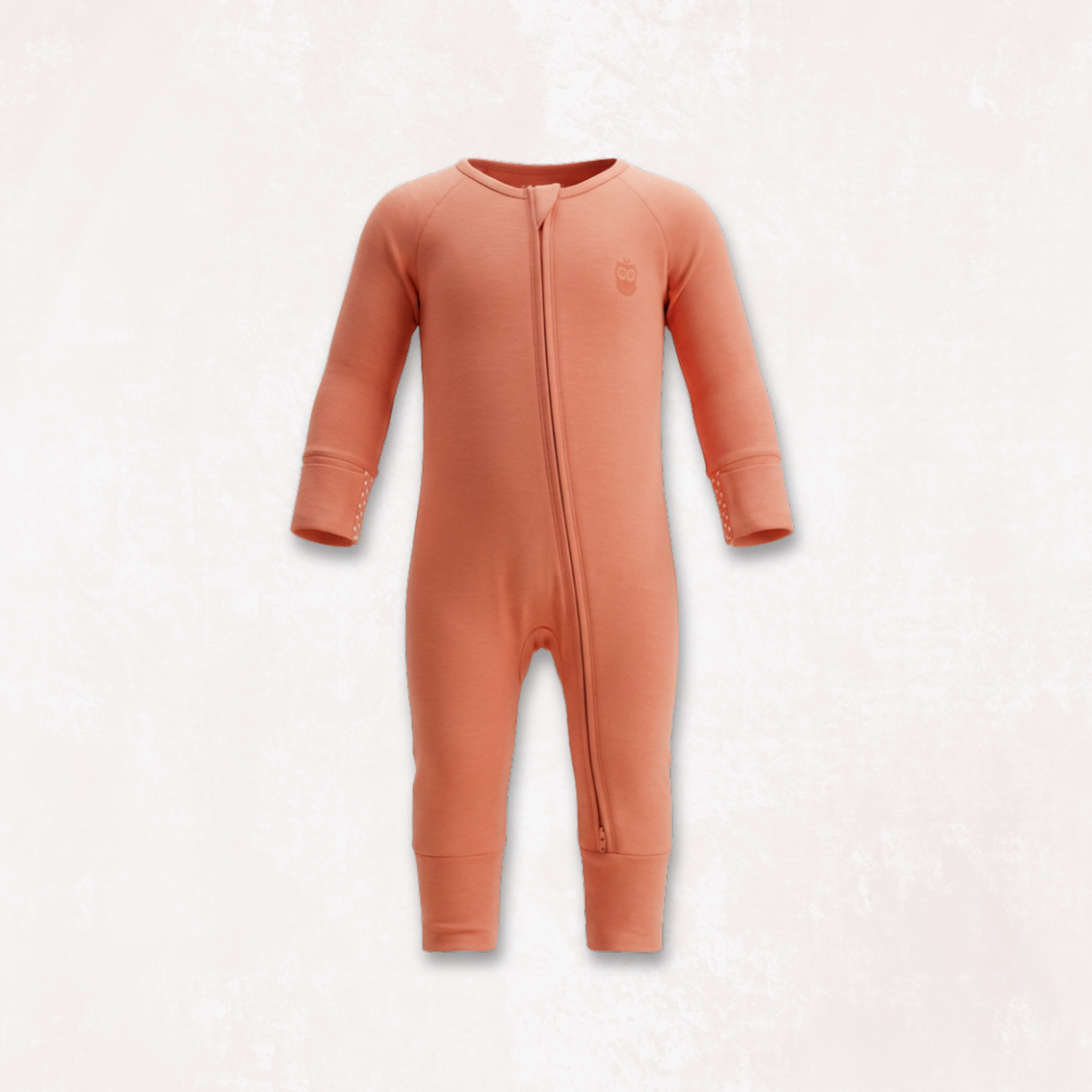 Copper Kiss Long Sleeves Zipper Romper For Baby
