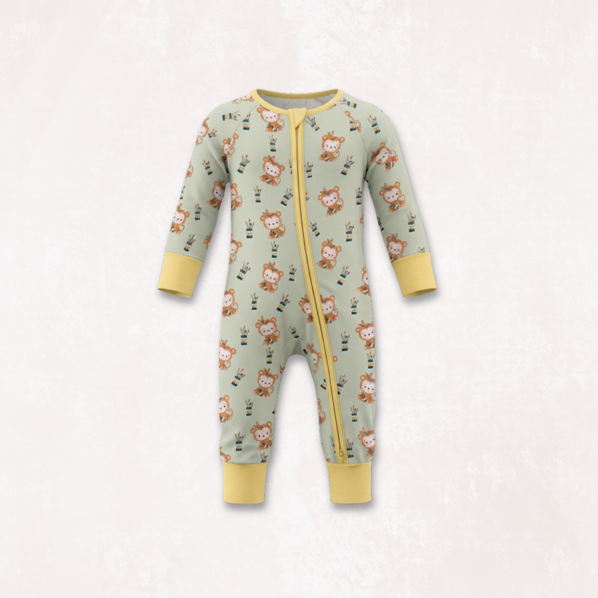 Monkute Long Sleeves Zipper Rompers For Baby