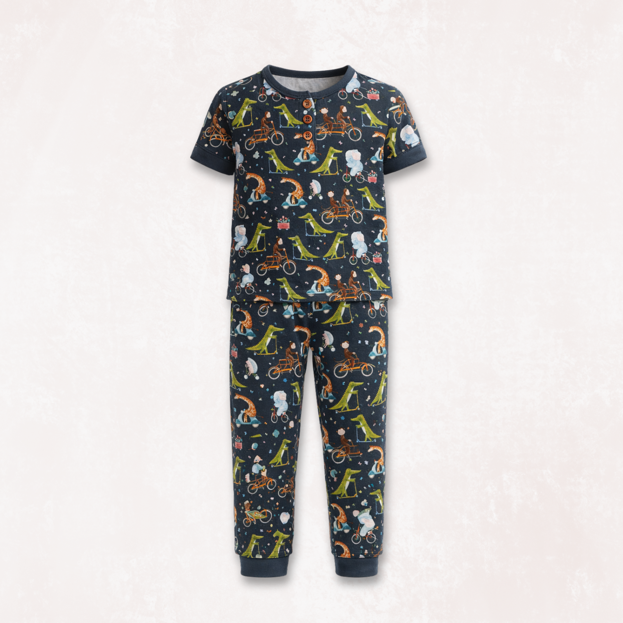 Cycle Safari & Rocketship Pajama Set Combo