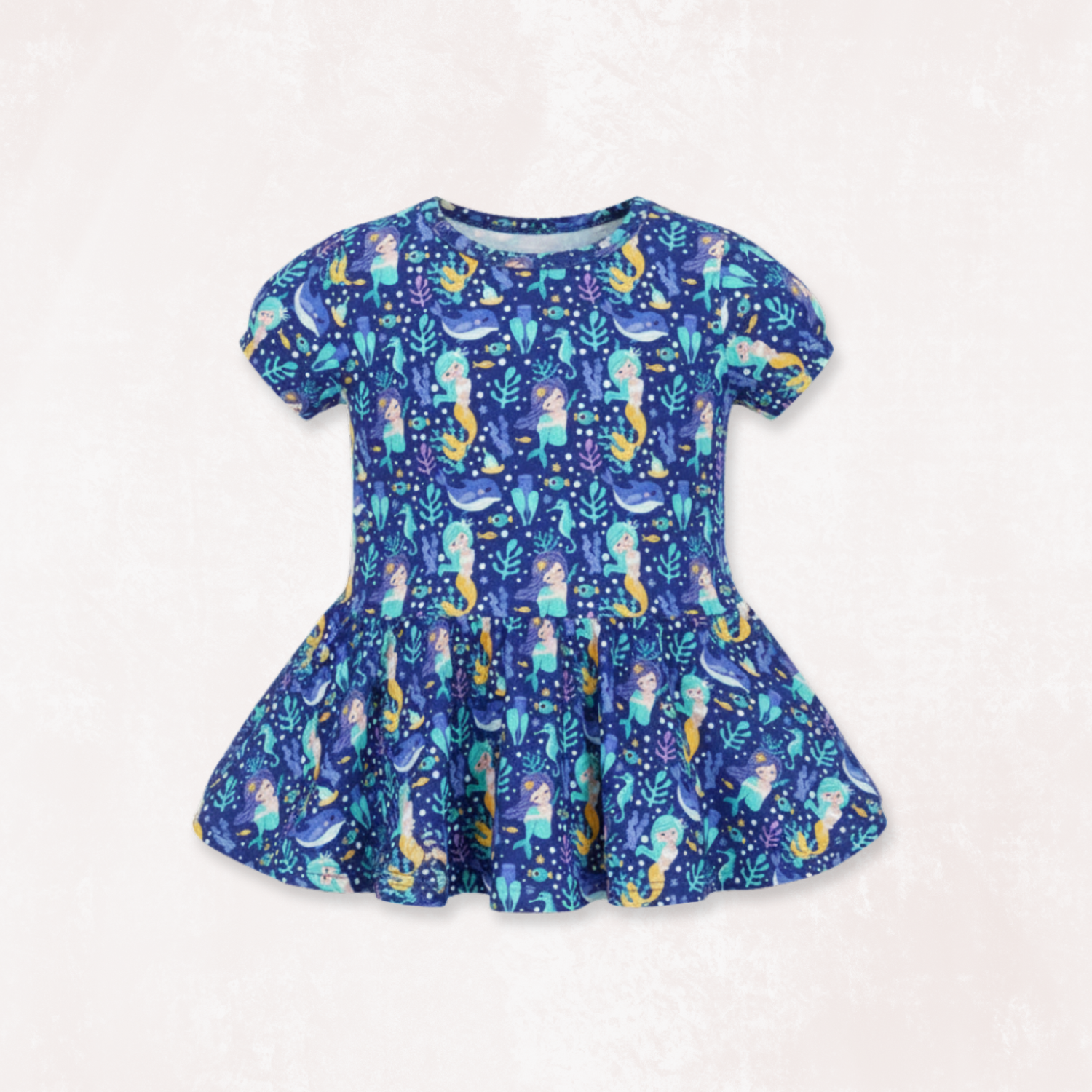 Mermaid Dreams Bodysuit Twirl Baby Girl Dress