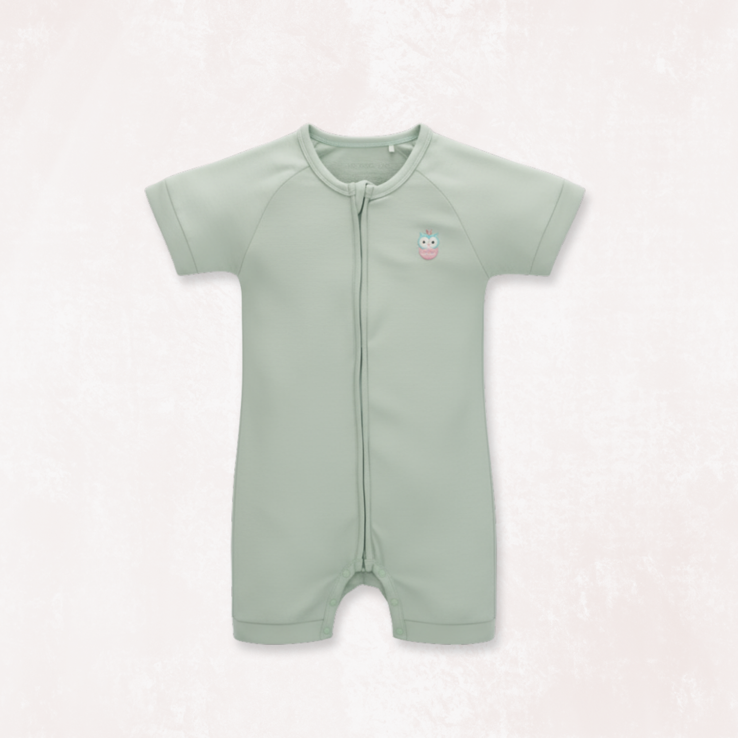 Signature Half Sleeves Zipper Romper For Baby (Mint Green)