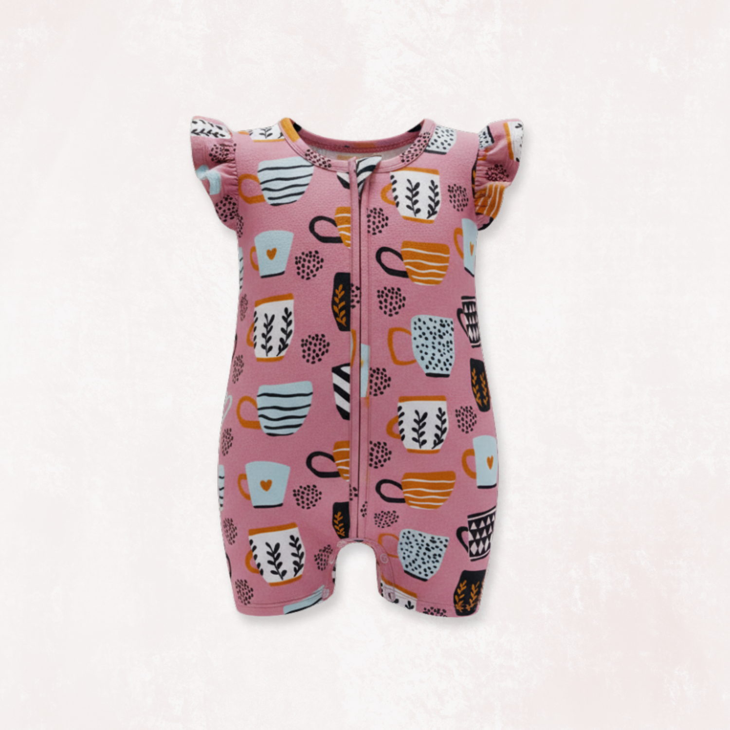 Cocolove Half Sleeves Zipper Romper For Baby
