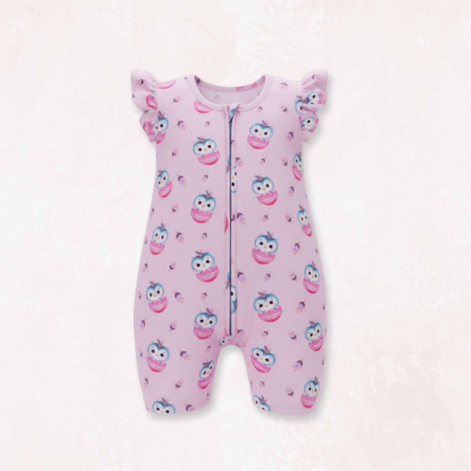 Owlster Half Sleeves Zipper Romper For Baby