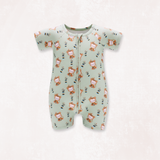 Monkute Half Sleeves Zipper Romper For Baby