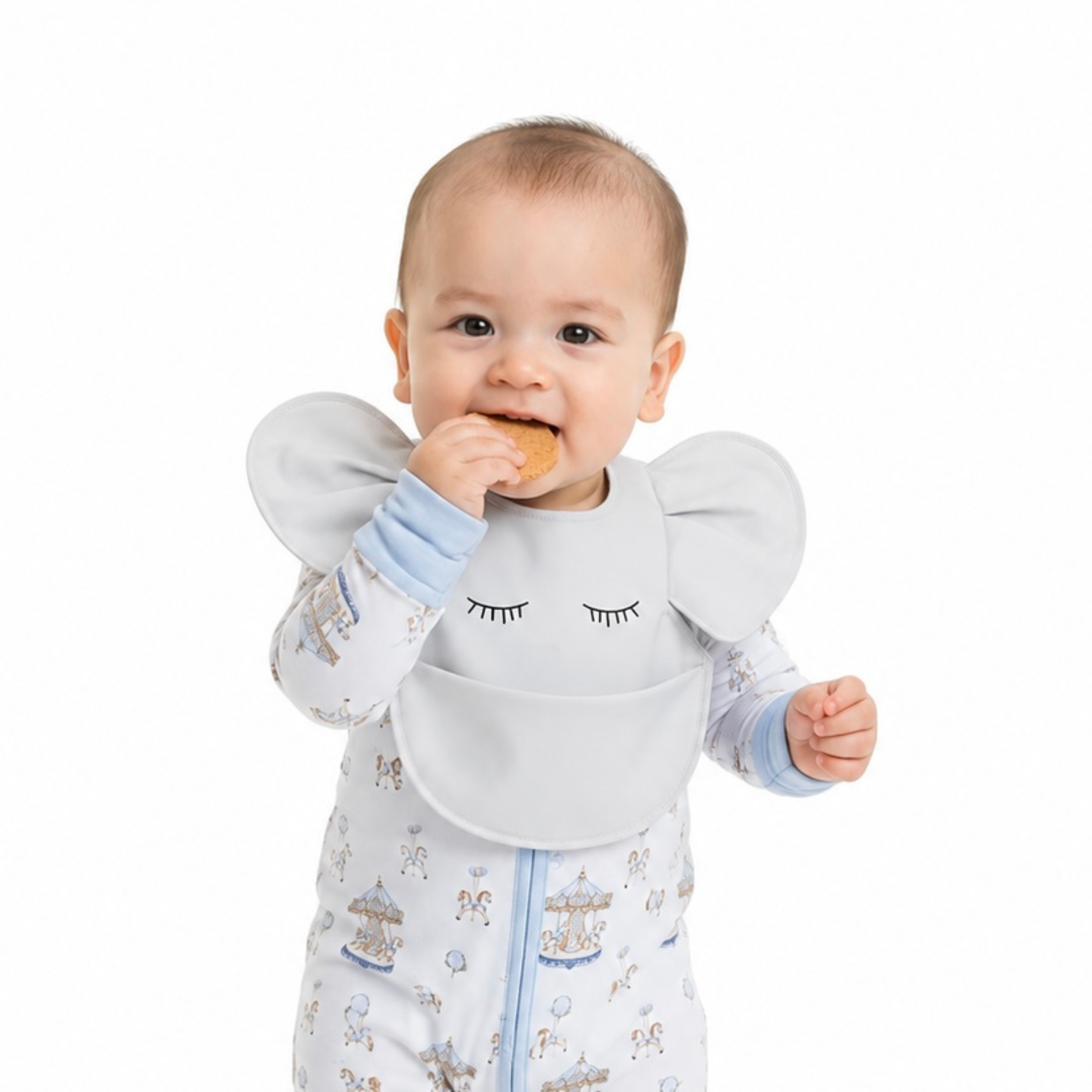 Sleepy Elephant Waterproof Feeding Bib
