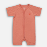 Copper Kiss Half Sleeves Zipper Romper For Baby