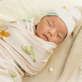 Dino Dreams Swaddle and Hat Set