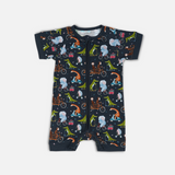 Cycle Safari Half Sleeves Zipper Romper For Baby