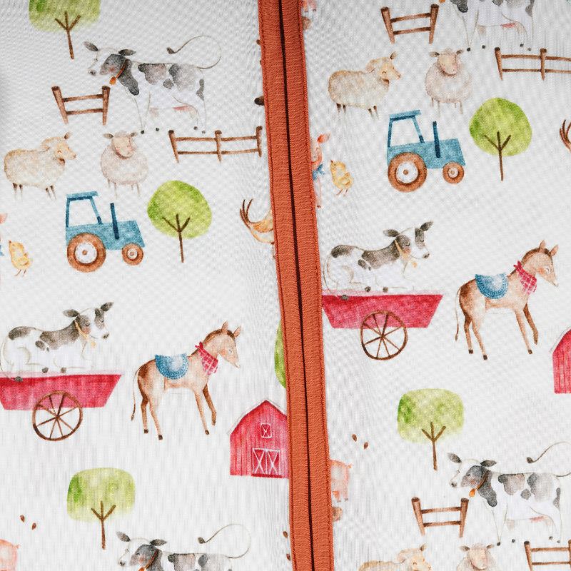 Farm Buddies Half Sleeves Zipper Romper For Baby