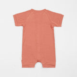 Copper Kiss Half Sleeves Zipper Romper For Baby