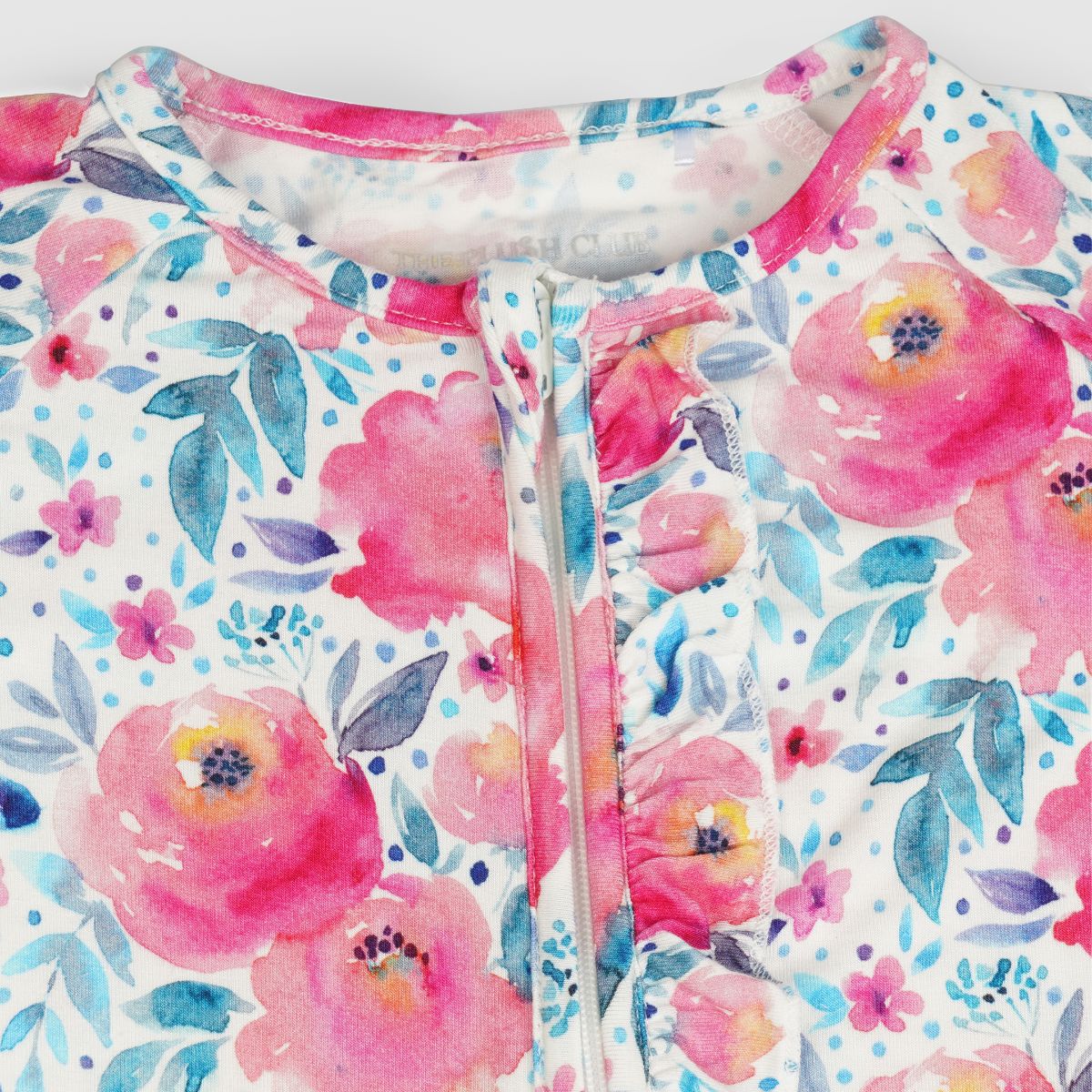 Pink Rose Long Sleeves Zipper Romper For Baby