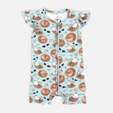 Hamptons Half Sleeves Zipper Romper For Baby