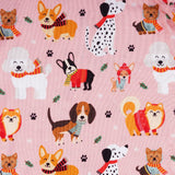 Puppy Love Pink Long Sleeves Zipper Romper For Baby