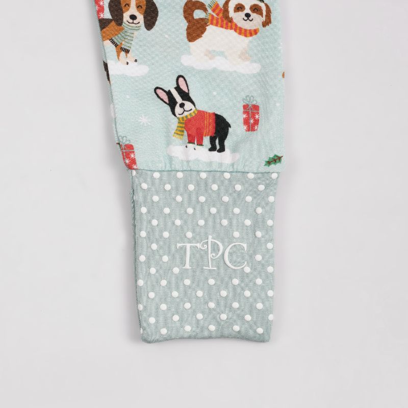 Puppy Love Blue Long Sleeves Zipper Romper For Baby