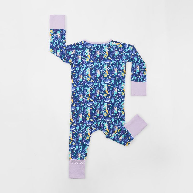 Mermaid Dreams Long Sleeves Zipper Romper For Baby