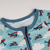 Jet Set Go Half Sleeves Zipper Romper For Baby