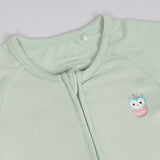 Signature Half Sleeves Zipper Romper For Baby (Mint Green)