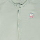 Signature Half Sleeves Zipper Romper For Baby (Mint Green)