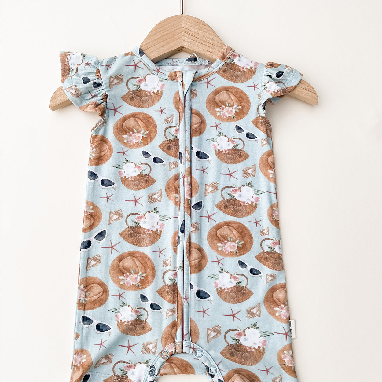 Hamptons Half Sleeves Zipper Romper For Baby