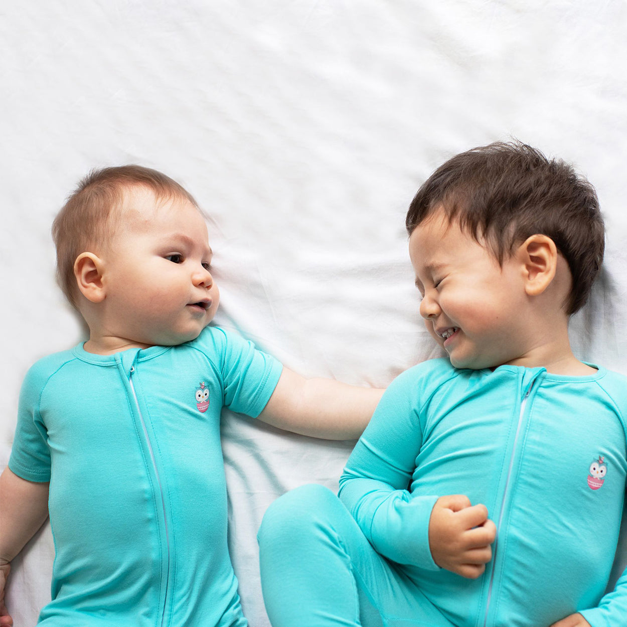 Signature Long Sleeves Zipper Romper For Baby (Aqua Blue)