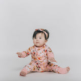 Puppy Love Pink Long Sleeves Zipper Romper For Baby