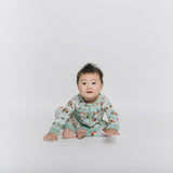 Puppy Love Blue Long Sleeves Zipper Romper For Baby