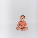 Copper Kiss Half Sleeves Zipper Romper For Baby