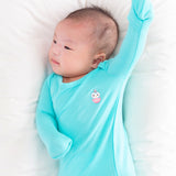 Signature Newborn Baby Toffee Knot Gown  Bodysuit (Aqua Blue)
