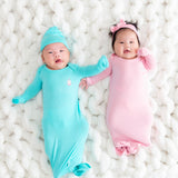 Signature Newborn Baby Toffee Knot Gown  Bodysuit (Baby Pink)