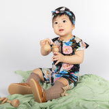 Blackrose Half Sleeves Zipper Romper For Baby