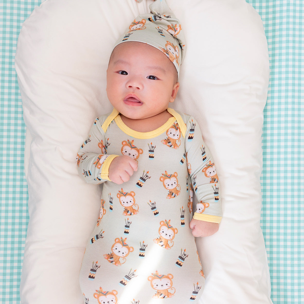 Monkute Newborn Baby Toffee Knot Gown Bodysuit