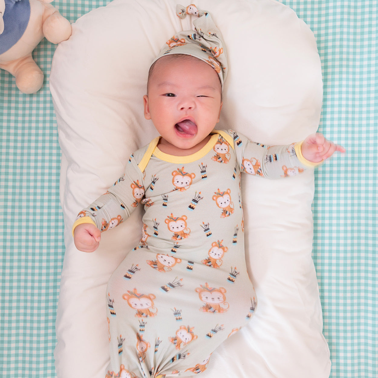 Monkute Newborn Baby Toffee Knot Gown Bodysuit