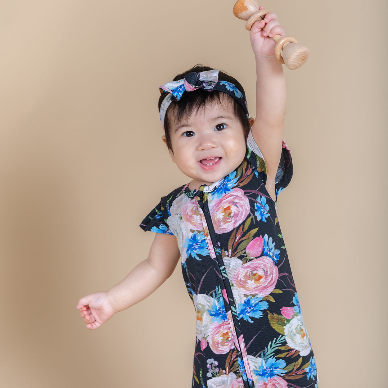 Blackrose Half Sleeves Zipper Romper For Baby