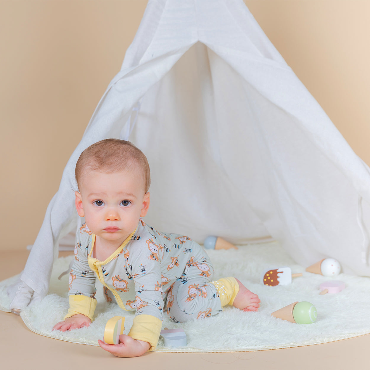 Monkute Long Sleeves Zipper Rompers For Baby