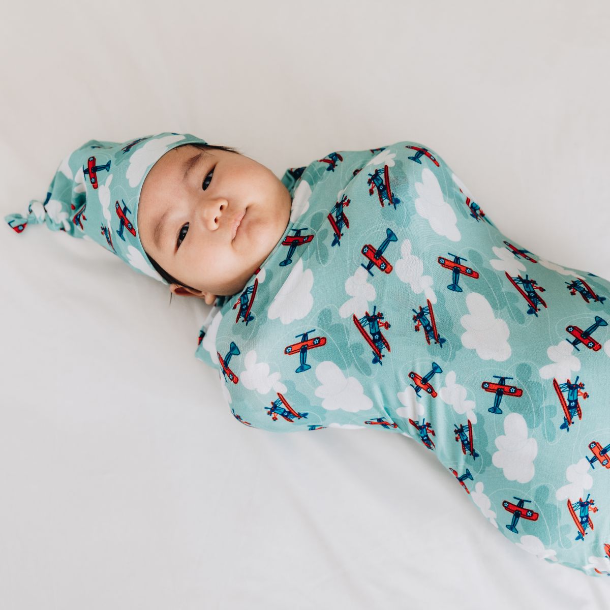 Jet Set Go Swaddle Blanket and Hat combo
