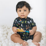 Cycle Safari Half Sleeves Zipper Romper For Baby